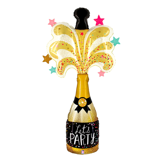 Folieballong Champagneflaska Lets Party