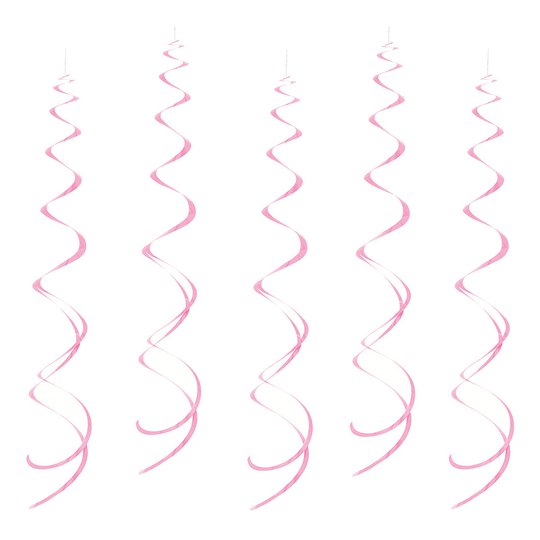 Swirls Ljusrosa Hängande Dekoration - 8-pack