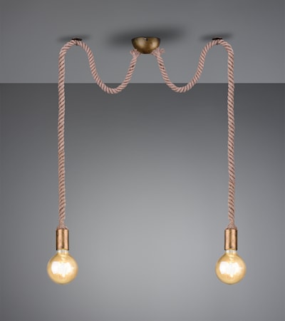 Rope Taklampa 2L E27 Antik mässing