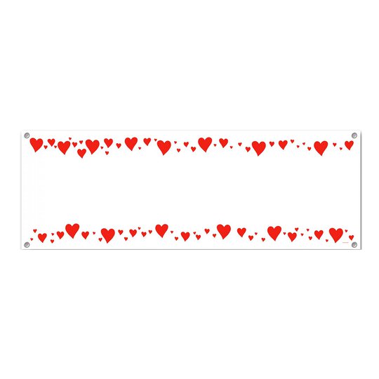Banner Vit med Hjärtan