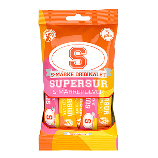 S-Märkepulver Supersur i Påse - 5-pack