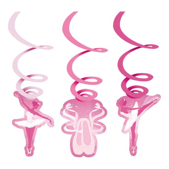 Swirls Ballerina Hängande Dekoation - 6-pack