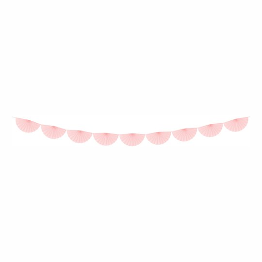 Pappersgirlang Rosetter Ljusrosa - 300 cm