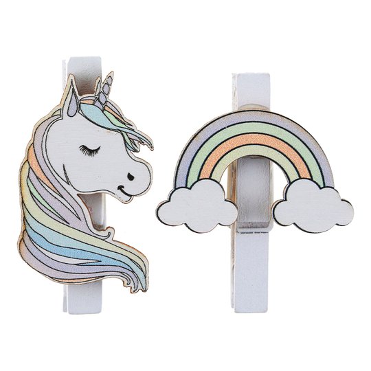 Dekoration på Klämma Unicorn - 6-pack