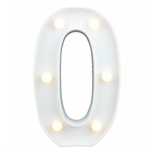 Siffra med LED-Belysning - Siffra 0