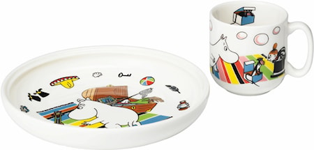 Mumin barnset tallrik + mugg Mumintroll