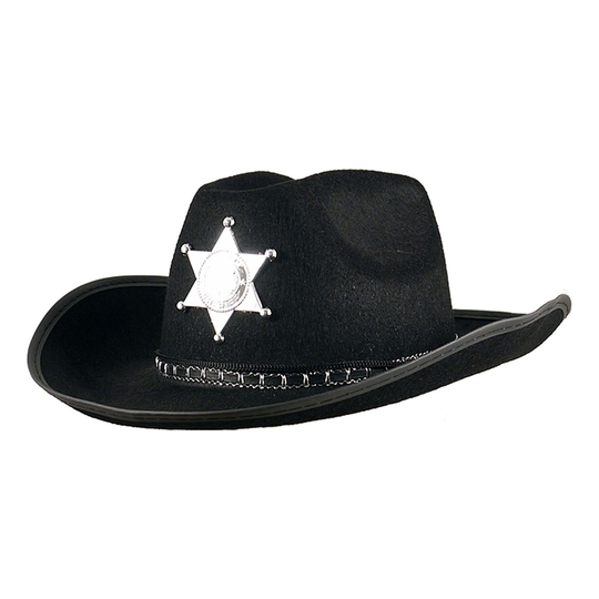 Sheriffhatt Med Stjärna Svart