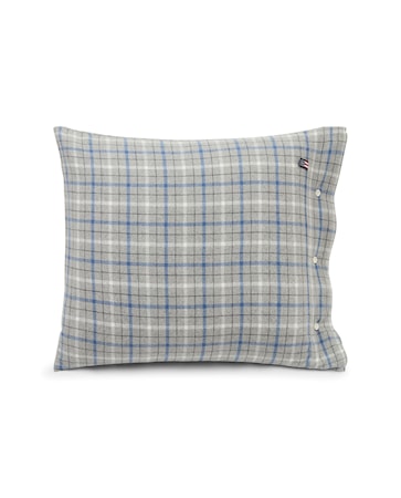 Örngott Rutig 60x50 cm Bomull/Flanell Grå/Blå