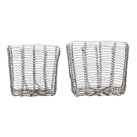 Basket, Grey, Metal