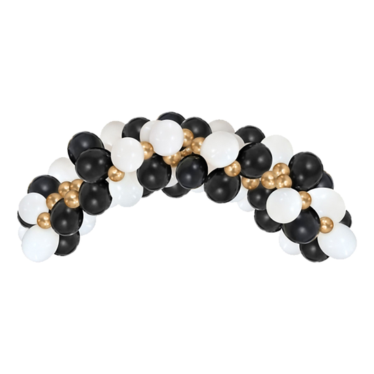 Ballongbåge Vit/Svart/Guld