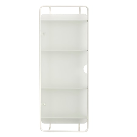 Vägghylla med Metall och Glas Vit