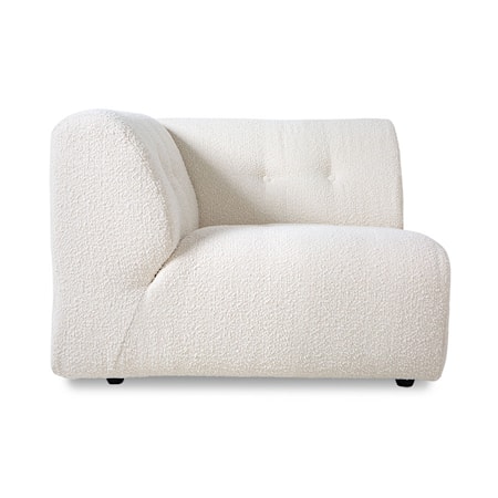 Vint couch: Element vänster Boucle Gräddvit