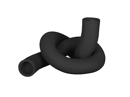 Knot Ljusstake Single Keramik Svart