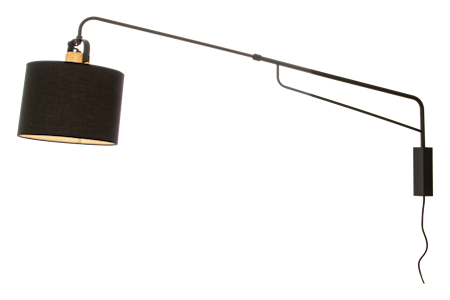 Wally Vägglampa Svart/Trä IP20
