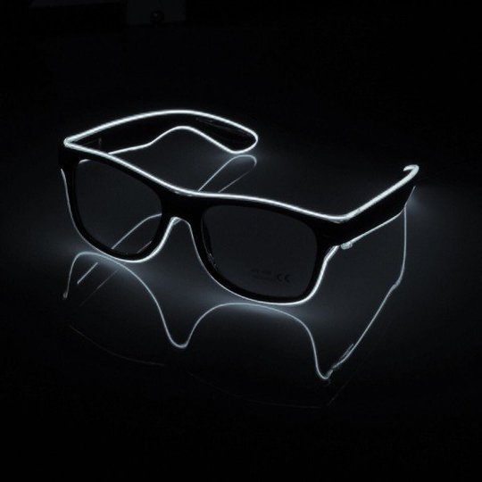 El Wire LED Glasögon - Vit