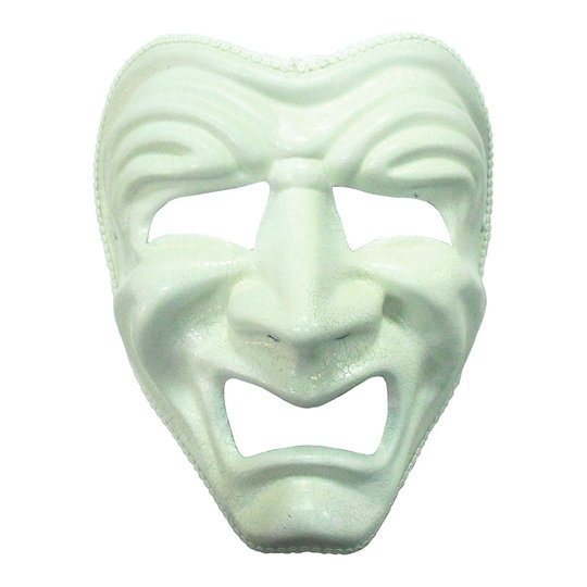 Ledsen Vit Teatermask - One size