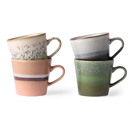 Ceramic 70's Cappuccino Mugg 4 st