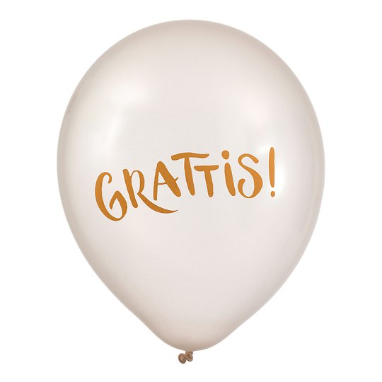 Ballonger Pärlemor Grattis! - 6-pack