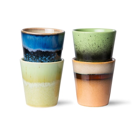 70s ceramics Ristretto Mugg Set om 4 Calypso