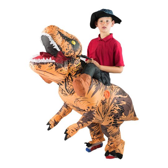 Uppblåsbar Ridande T-Rex Barn Maskeraddräkt - One size