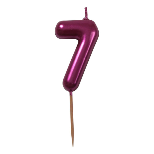 Tårtljus Siffra Rosa Metallic - Siffra 7