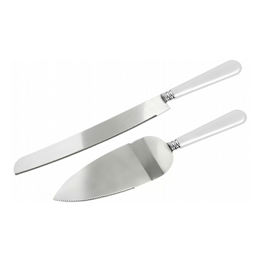 Tårtkniv och Spade Vit