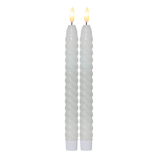 LED Antikljus Swirl Vit - 2-pack