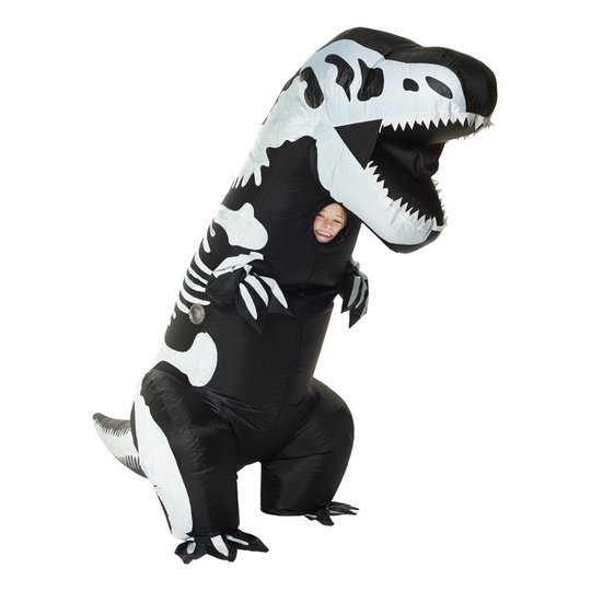 Uppblåsbar T-Rex Skelett Barn Maskeraddräkt - One size
