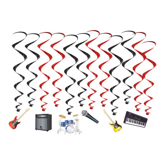Swirls Musik Hängande Dekoration - 12-pack