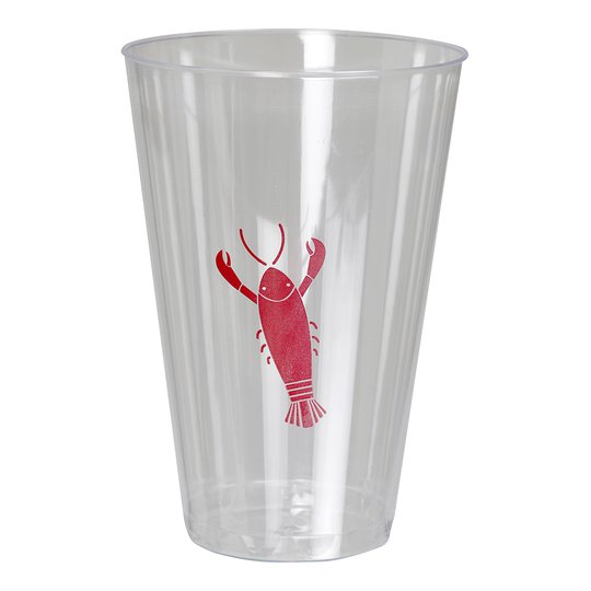 Plastglas med Kräftmotiv - 8-pack