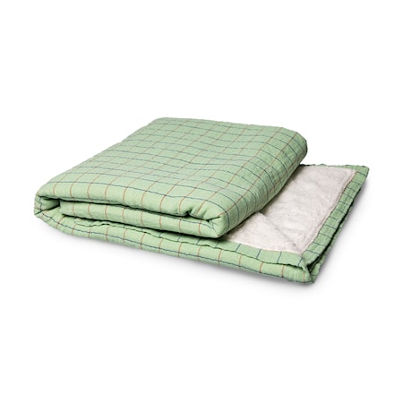 Rutig sherpa filt 130x170cm Grön