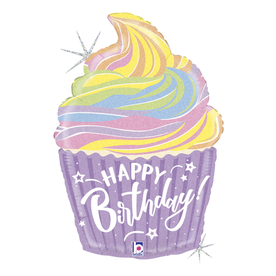 Folieballong Cupcake Happy Birthday