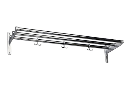 Nostalgi krom/aluminium L=1000 mm hatt/skohylla
