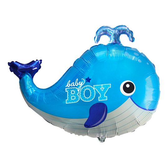 Folieballong Baby Boy Blå Val