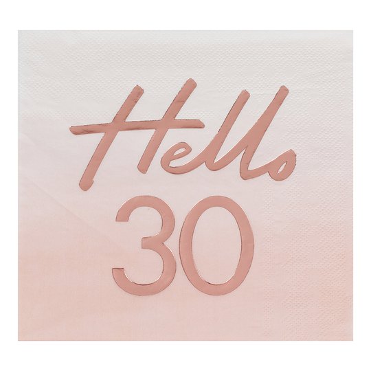 Servetter Hello 30 Rosa/Roséguld - 16-pack