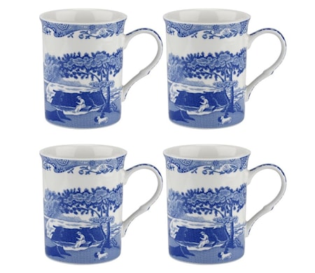 Blue Italian Mugg 4-p