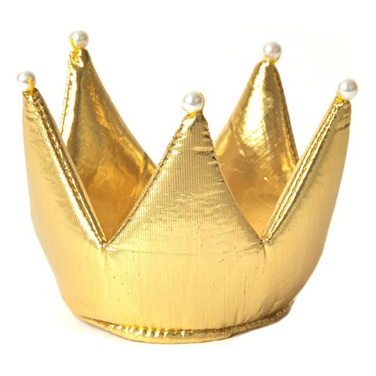 Prinsesskrona Guld med Pärlor Barn - One size