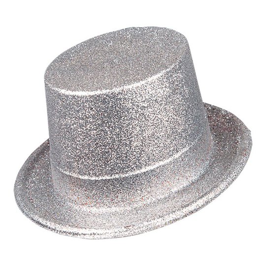 Glittrig Höghatt Silver i Plast - One size