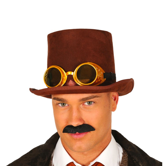Brun Hög Hatt Steam Punk