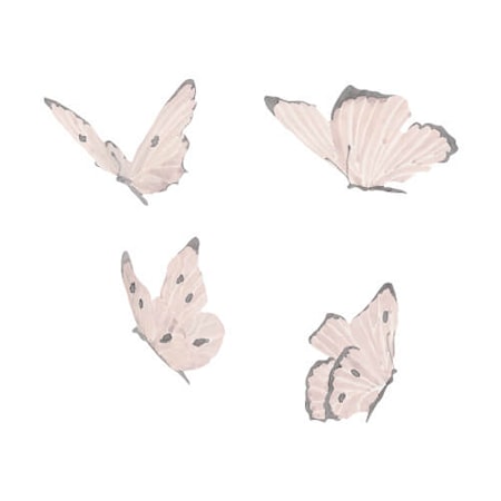 Väggdekoration Butterflies 4-pack White