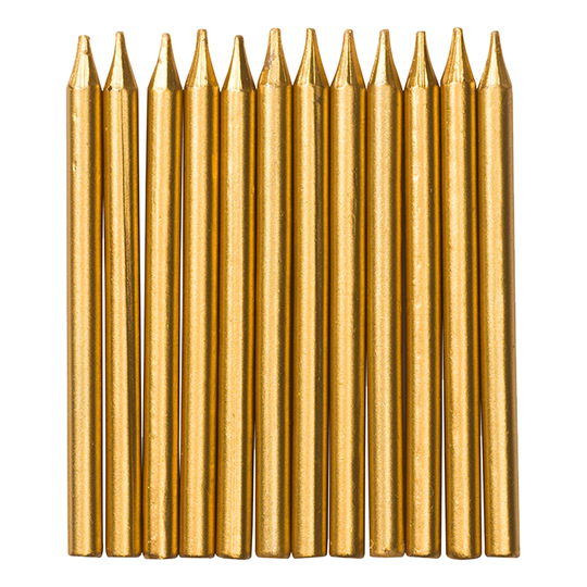 Tårtljus Guld - 12-pack
