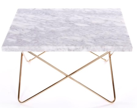 Xsmall table - white, brass frame