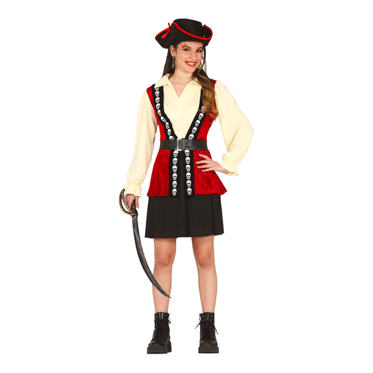 Piratklänning Dödskalle Teen Maskeraddräkt - One size