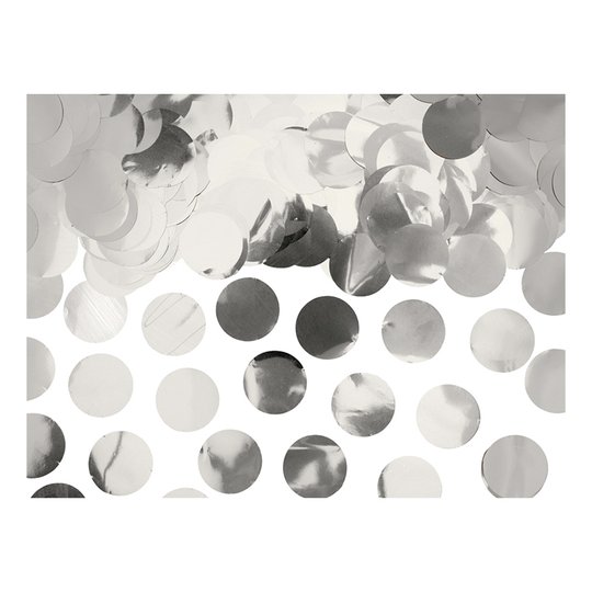 Konfetti Rund Silver Metallic