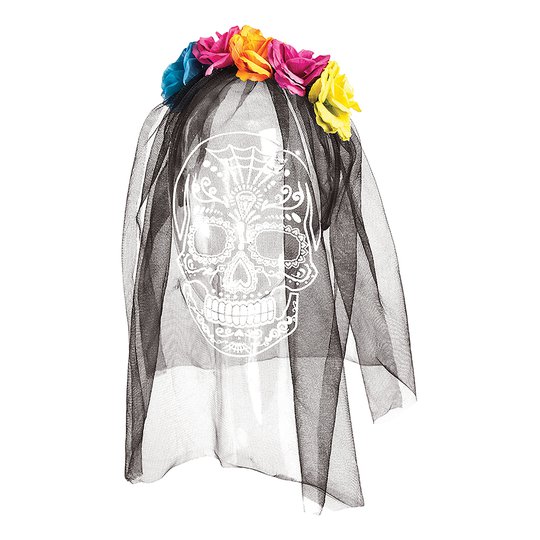 Day of the Dead Diadem med Slöja - One size