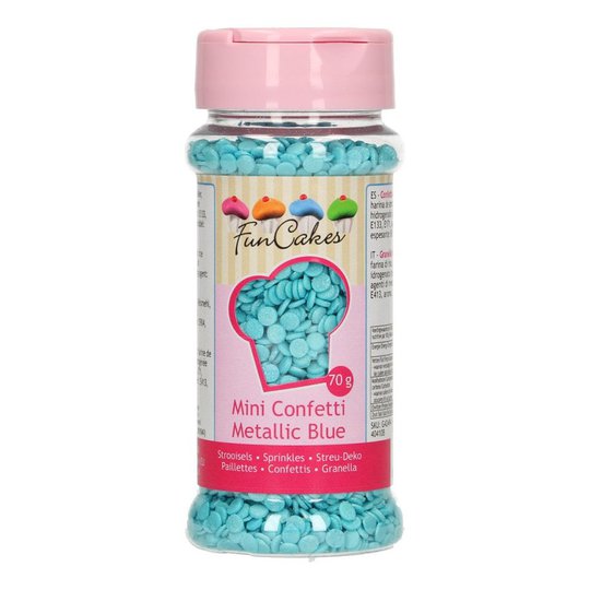 FunCakes Confetti Metallic Blue/Blå - 70 g