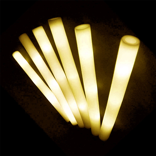 LED Skumstavar - Gul 10-pack