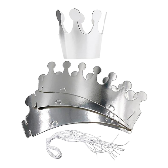 DIY Kungakronor i Papp Silver - 10-pack