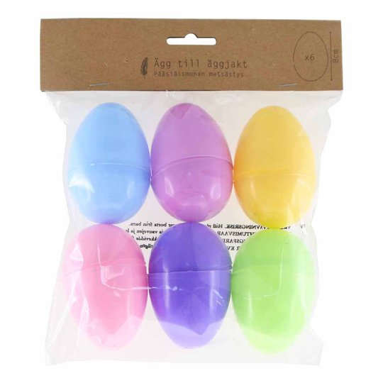 Påskpynt Plastägg Flerfärgade - 6-pack
