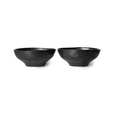 Bold & basic ceramics Skål Set om 2 Svart